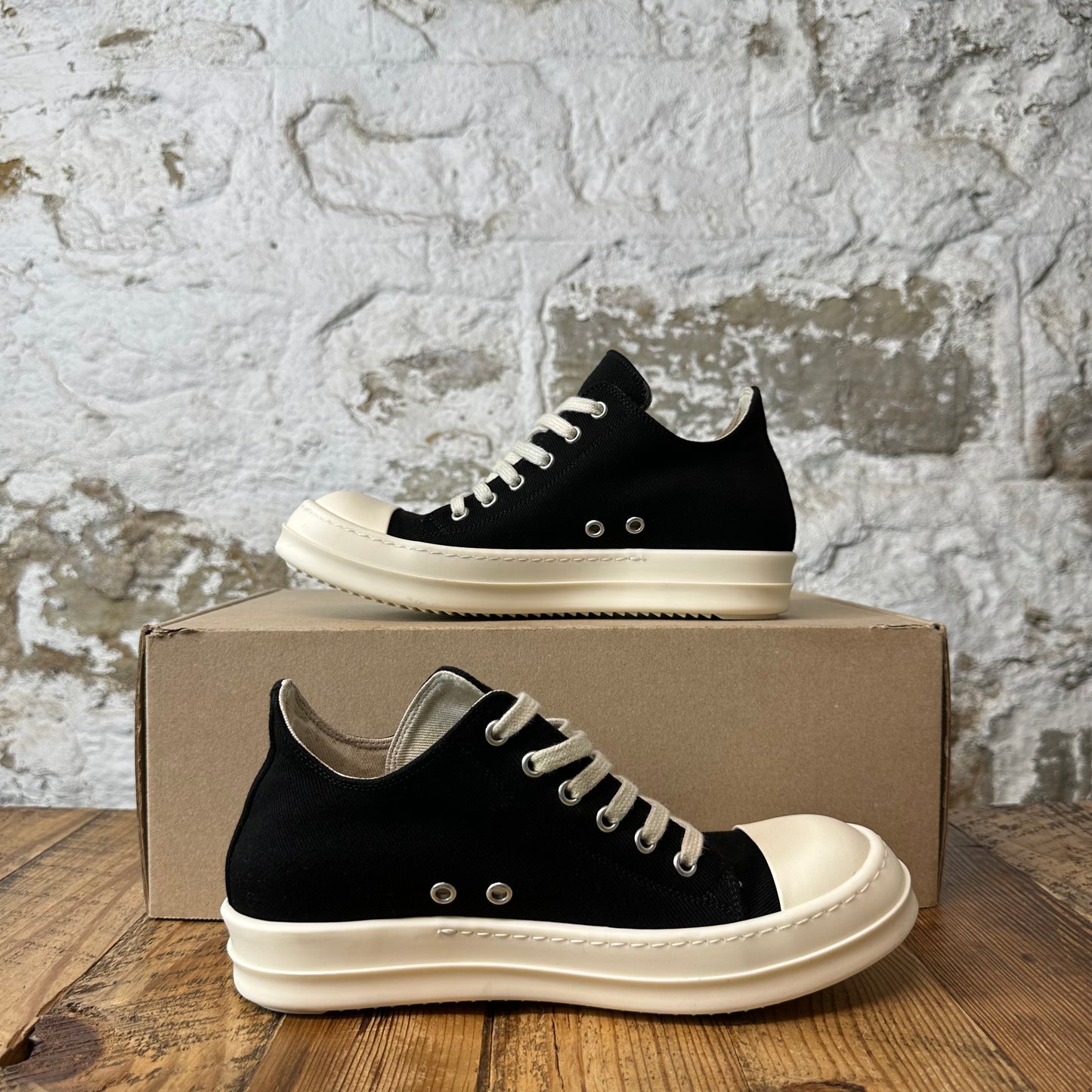 Rick Owens DRKSHDW Black Canvas Milk Sneaker Sz 6 (38)