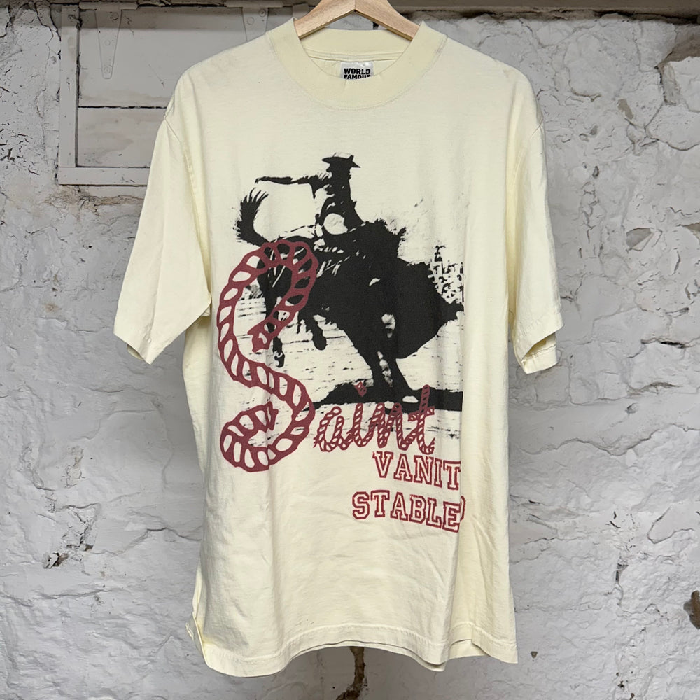 Saint Vanity Stable Co Cream T-Shirt Sz M