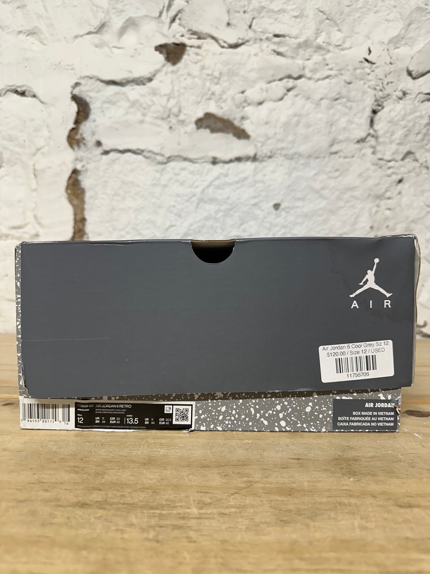 Air Jordan 6 Cool Grey Sz 12