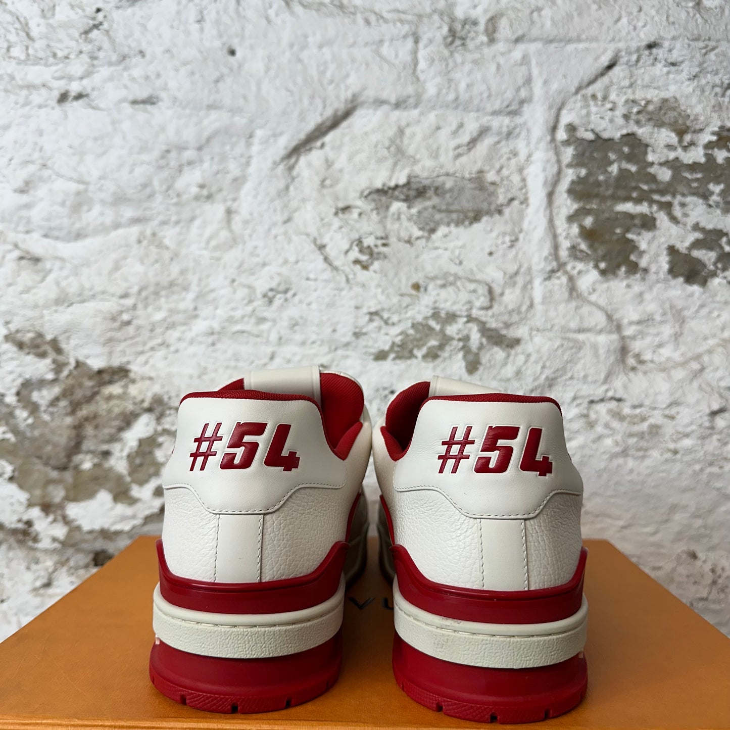 Louis Vuitton White Red Gray Trainer Sz 11.5 (10LV)