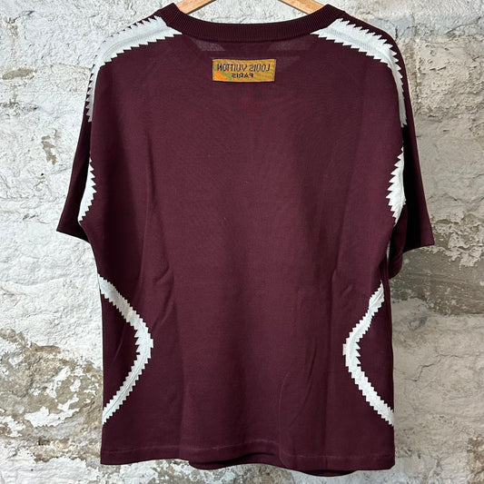 Louis Vuitton Intarsia T-shirt Maroon Sz S