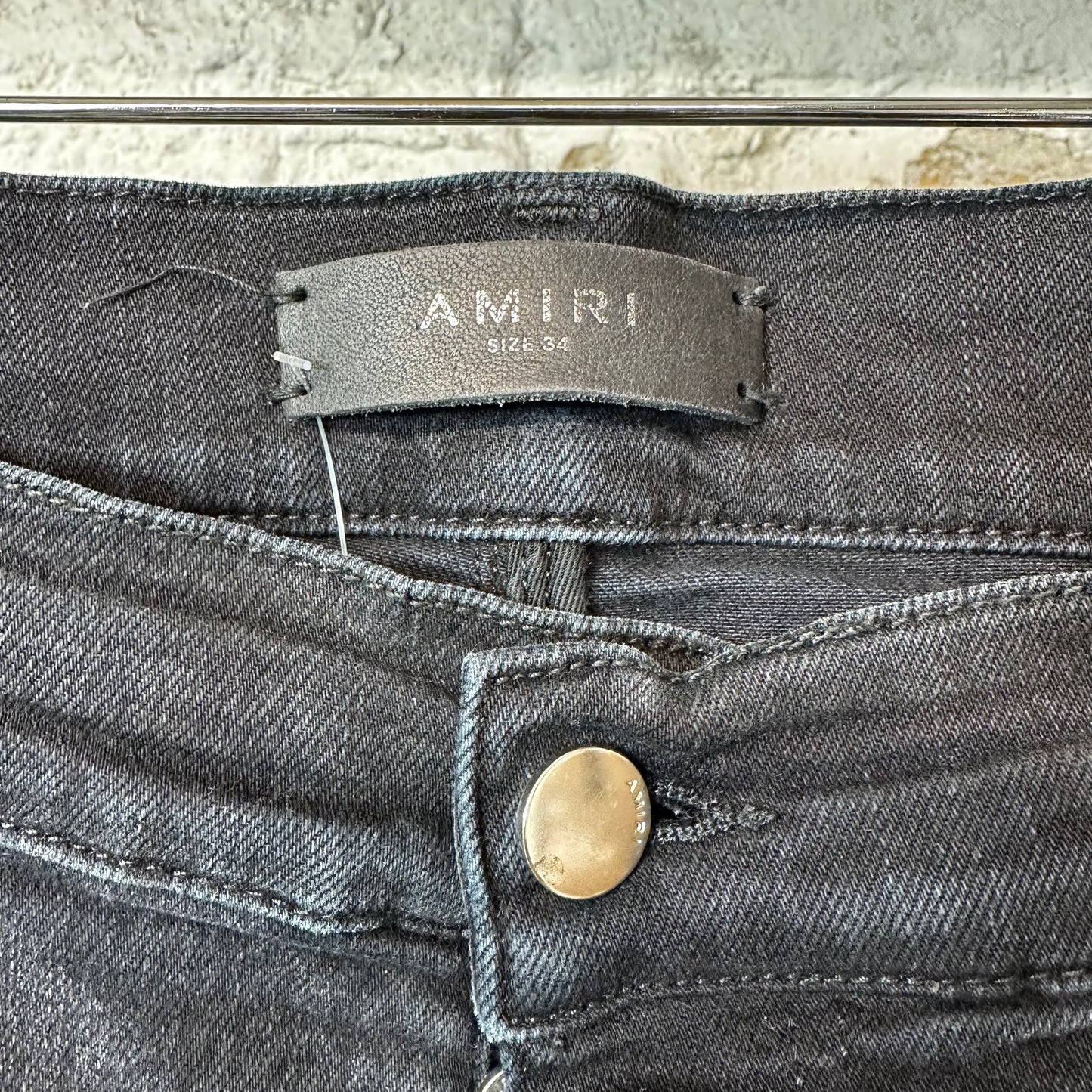 Amiri MX1 Grey Paisley Black Denim Jeans Sz 34