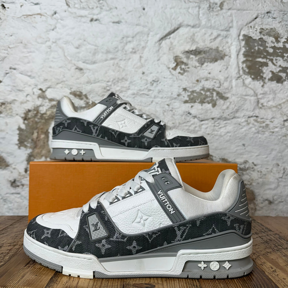 Louis Vuitton Grey Monogram White Trainer Sneaker Sz 11 (9.5LV)