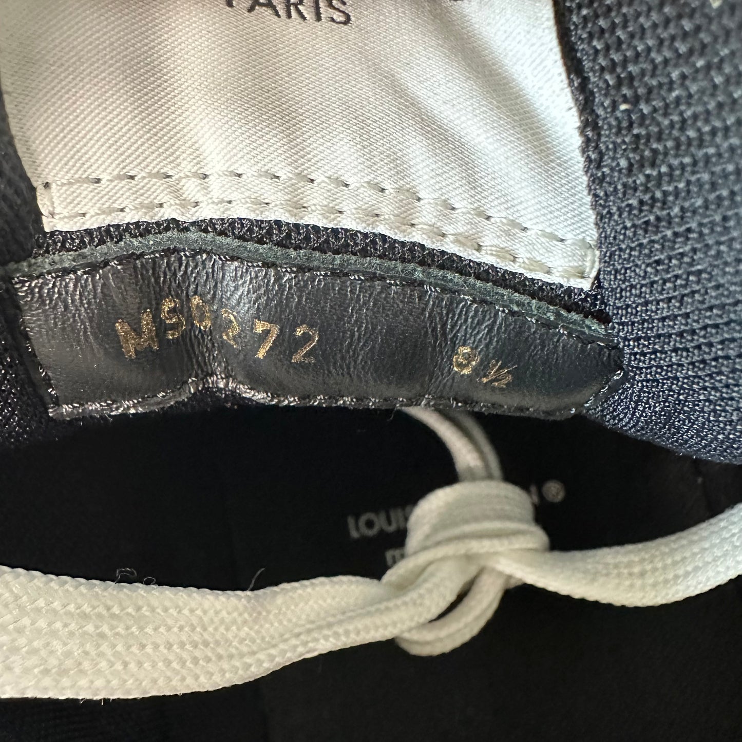 Louis Vuitton Black White Strap Trainer Sneaker Sz 10 (8.5LV)