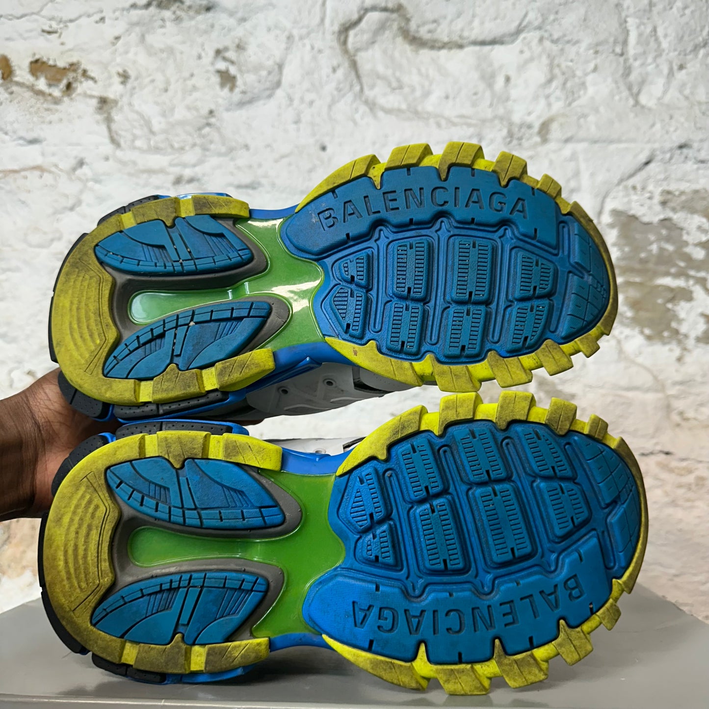 Balenciaga Track Runner Blue Grey Green Sneaker Sz 7 (40)