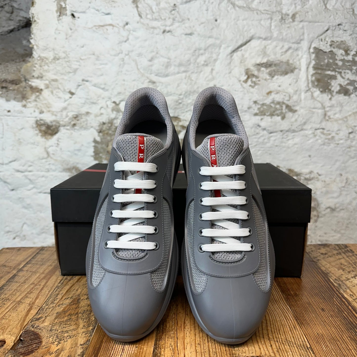 Prada Americas Cup Grey Rubber Sneaker Sz 12 (45) DS
