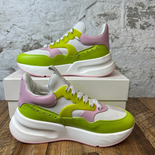 Alexander Mcqueen Sue Velour Lime Ice White Sneaker Sz 10 (43)
