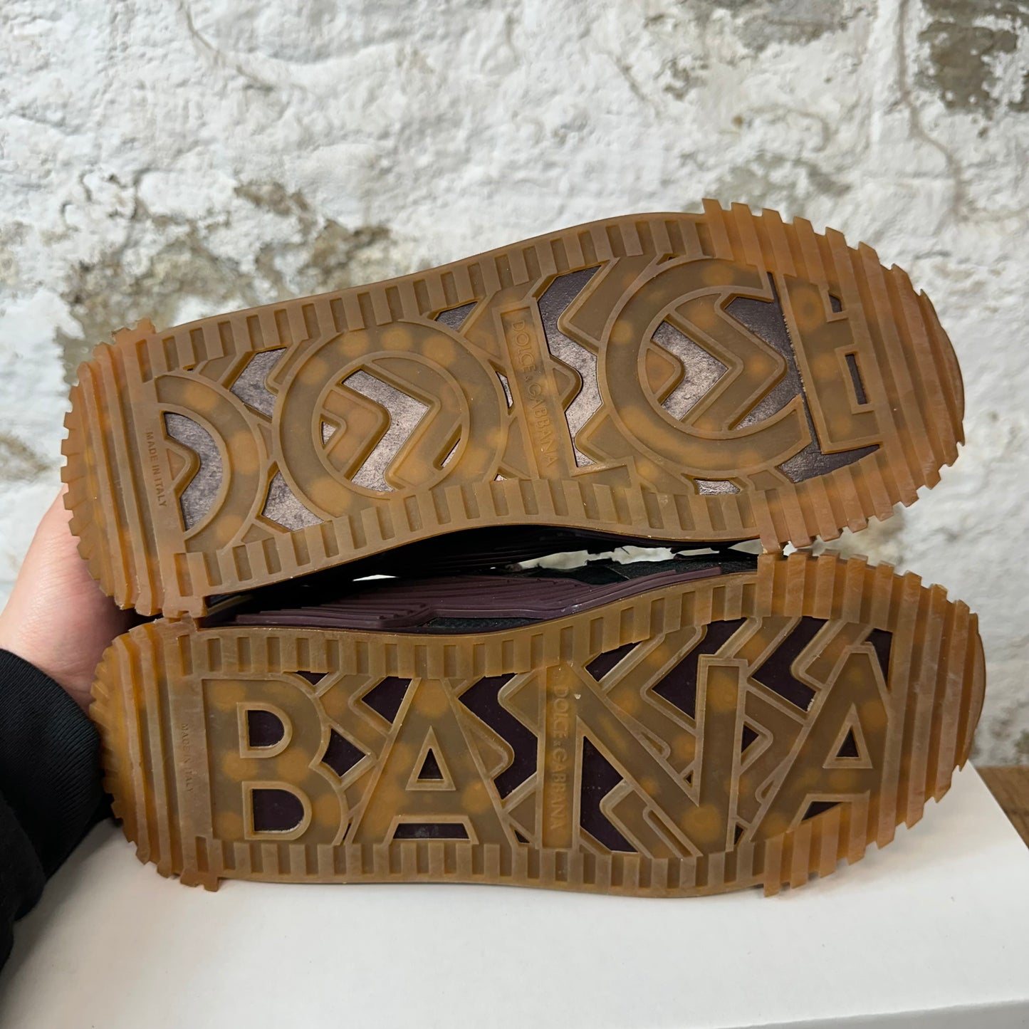 Dolce Gabbana NS1 Maroon Black Sneaker Sz 10.5 (43.5) No Box