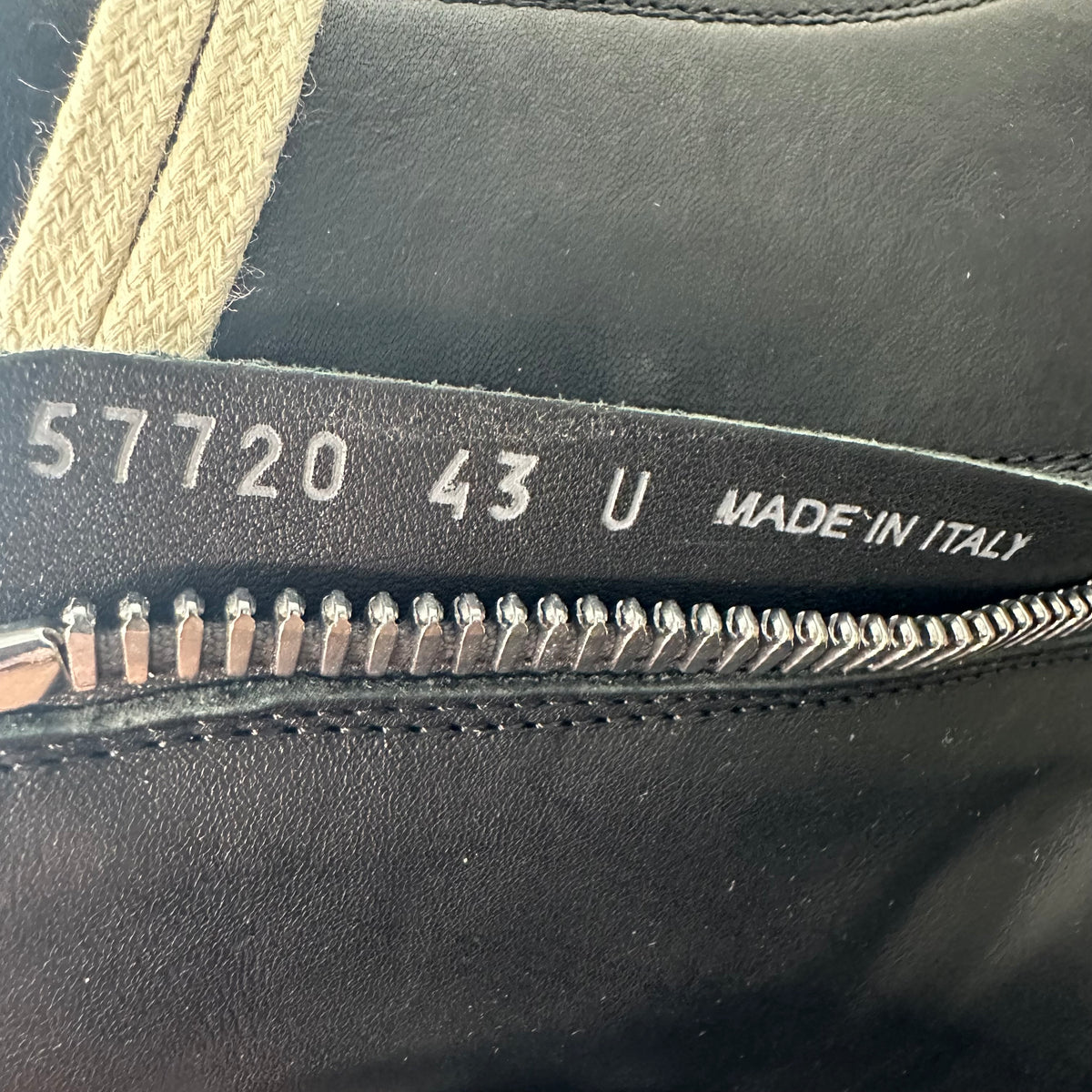 Rick Owens High Black Milk Sneaker Sz 10 (43) DS