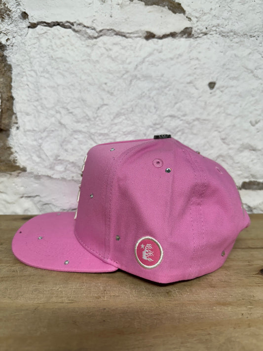 Hellstar Pink Rhinestone Snapback Hat DS