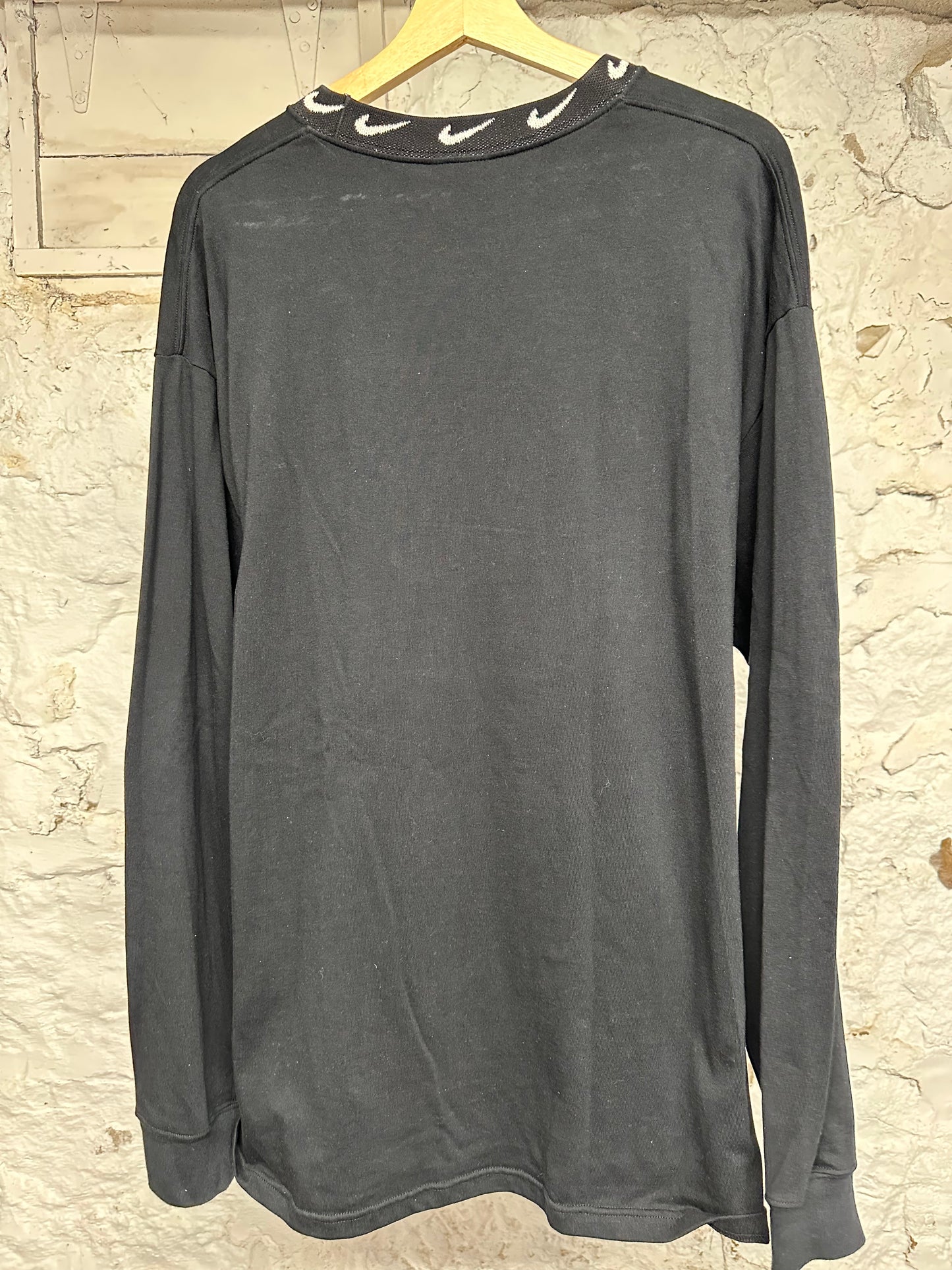 Nike Stussy Neck Swoosh Black L/S T-Shirt Sz M