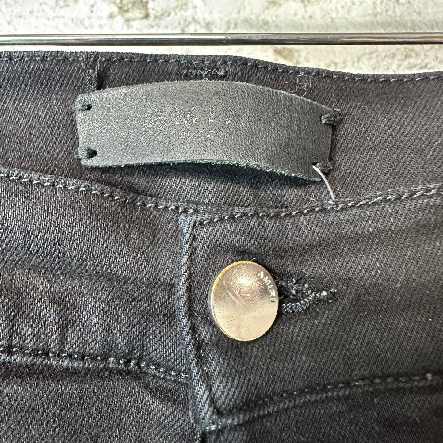 Amiri MX1 Grey Paisley Black Denim Jeans Sz 34