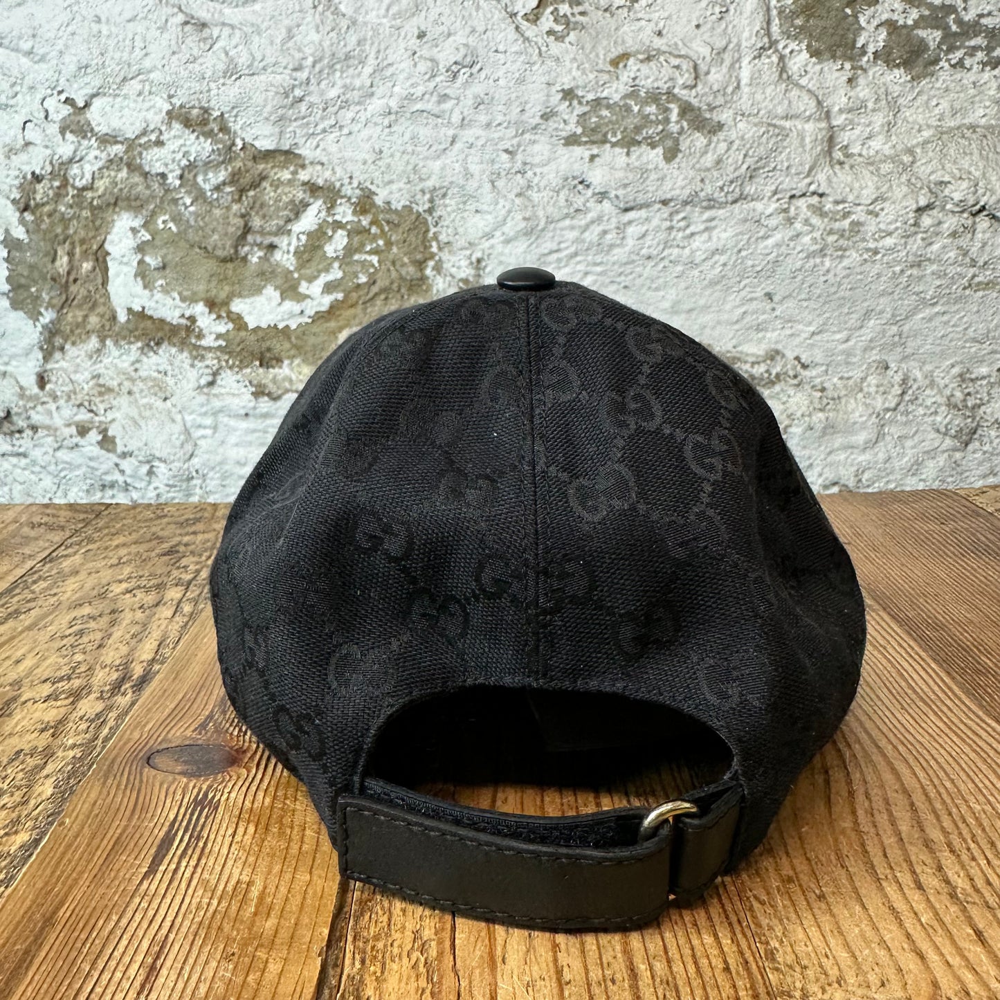 Gucci GG Black Monogram Hat Sz XL