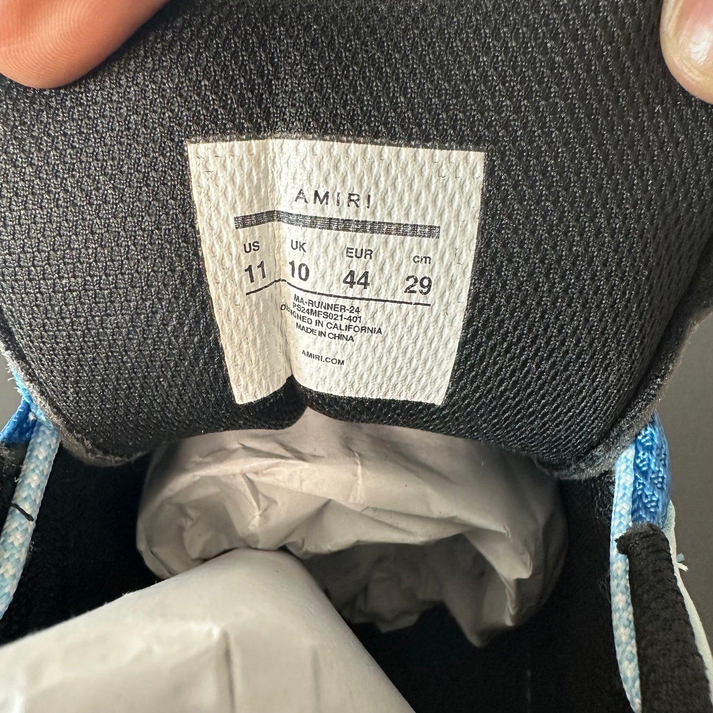 Amiri MA Runner Teal Blue White Sneaker Sz 11 (44)