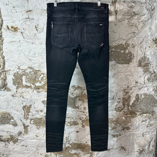 Amiri MX1 Brown Plaid Flannel Black Denim Jeans Sz 32
