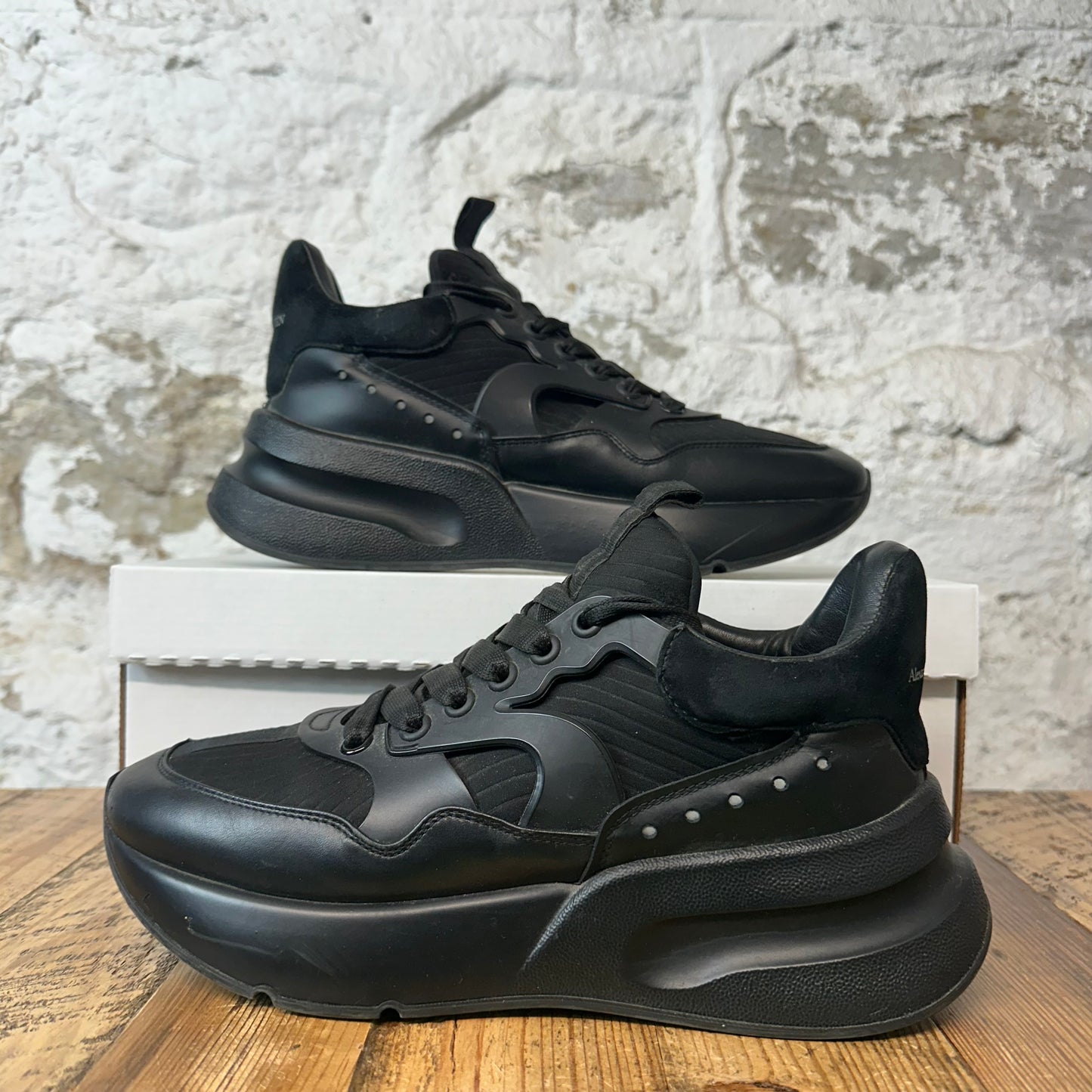 Alexander Mcqueen Nappa Joey Triple Black Sneaker Sz 7.5 (40.5) No Box