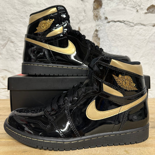 Air Jordan 1 High Black Metallic Gold Sz 9.5