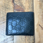 Gucci Black Embossed GG Monogram Bifold Wallet