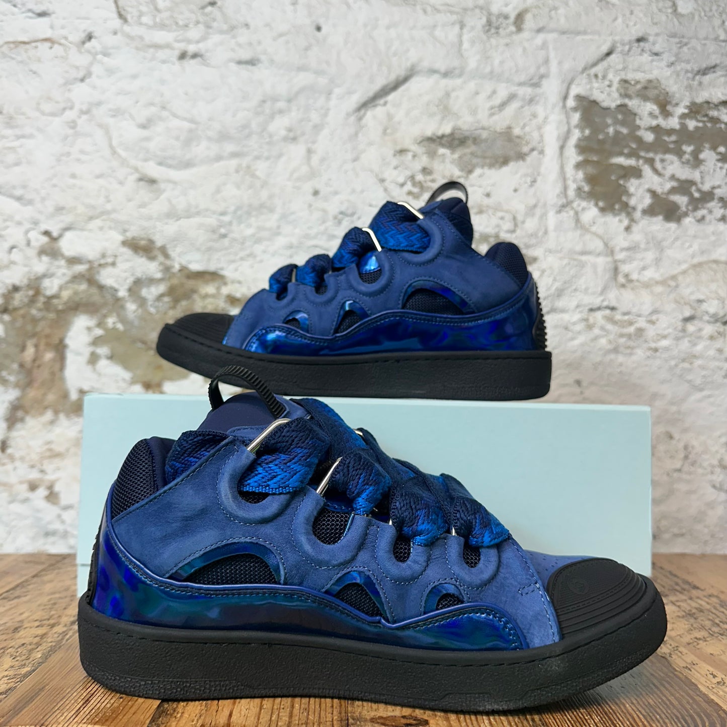 Lanvin Curb Blue Patent Sneaker