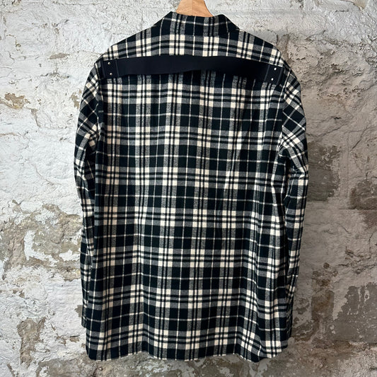 Rick Owens Black Plaid Temple Button Up Flannel Sz XL