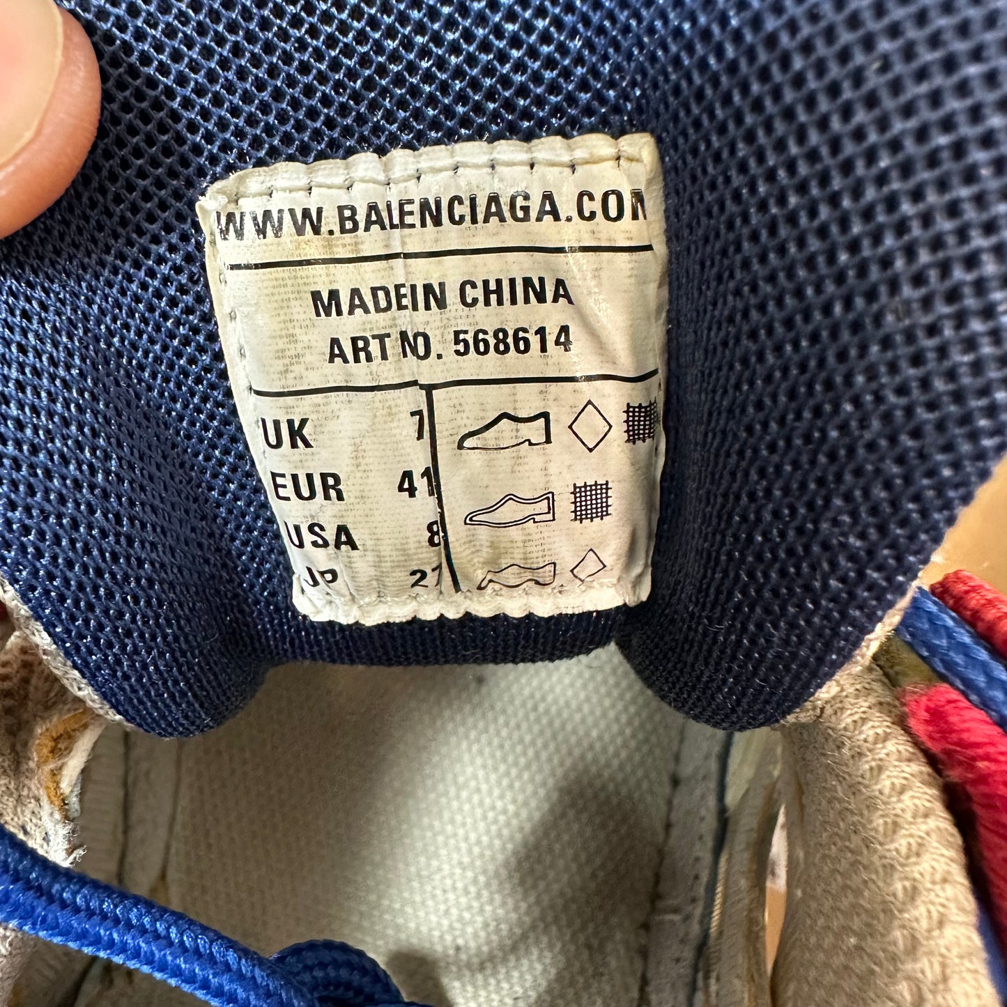Balenciaga Track 2 Beige Blue Red Sneaker Sz 8 (41)