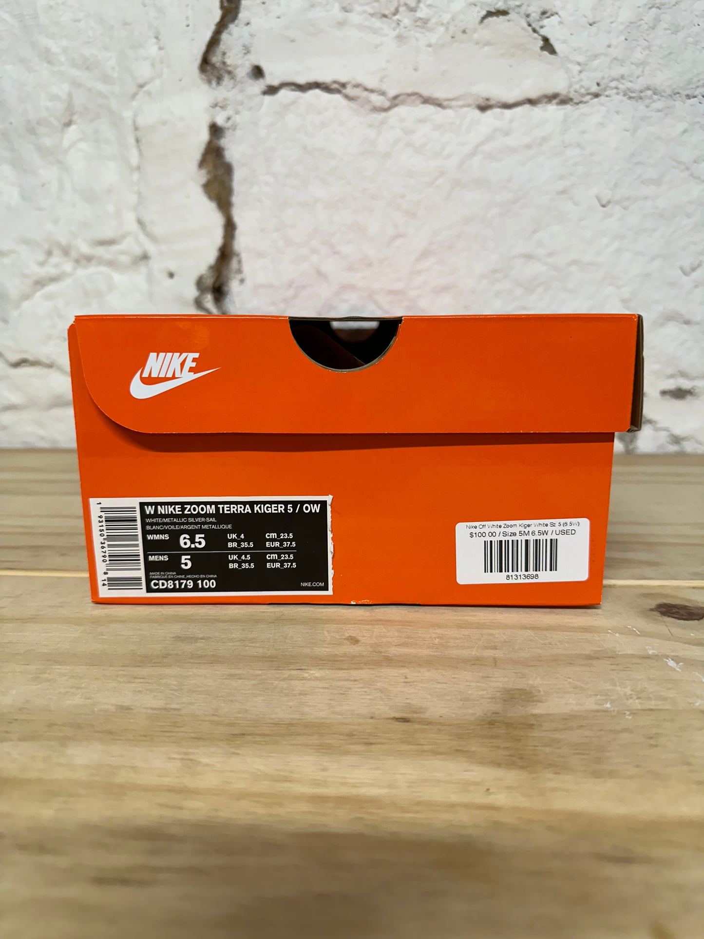Nike Off-White Zoom Kiger White Sz 5 (6.5W)