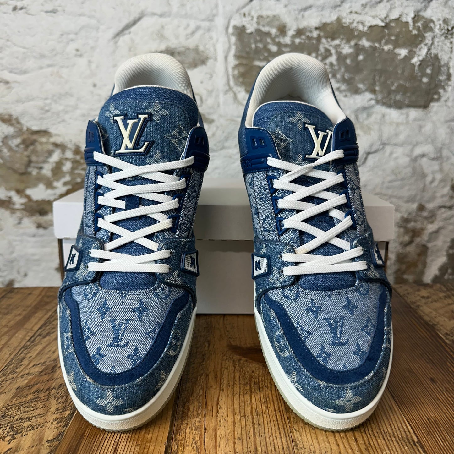 Louis Vuitton Denim Monogram Trainer Sneaker Sz 11.5 (10LV)