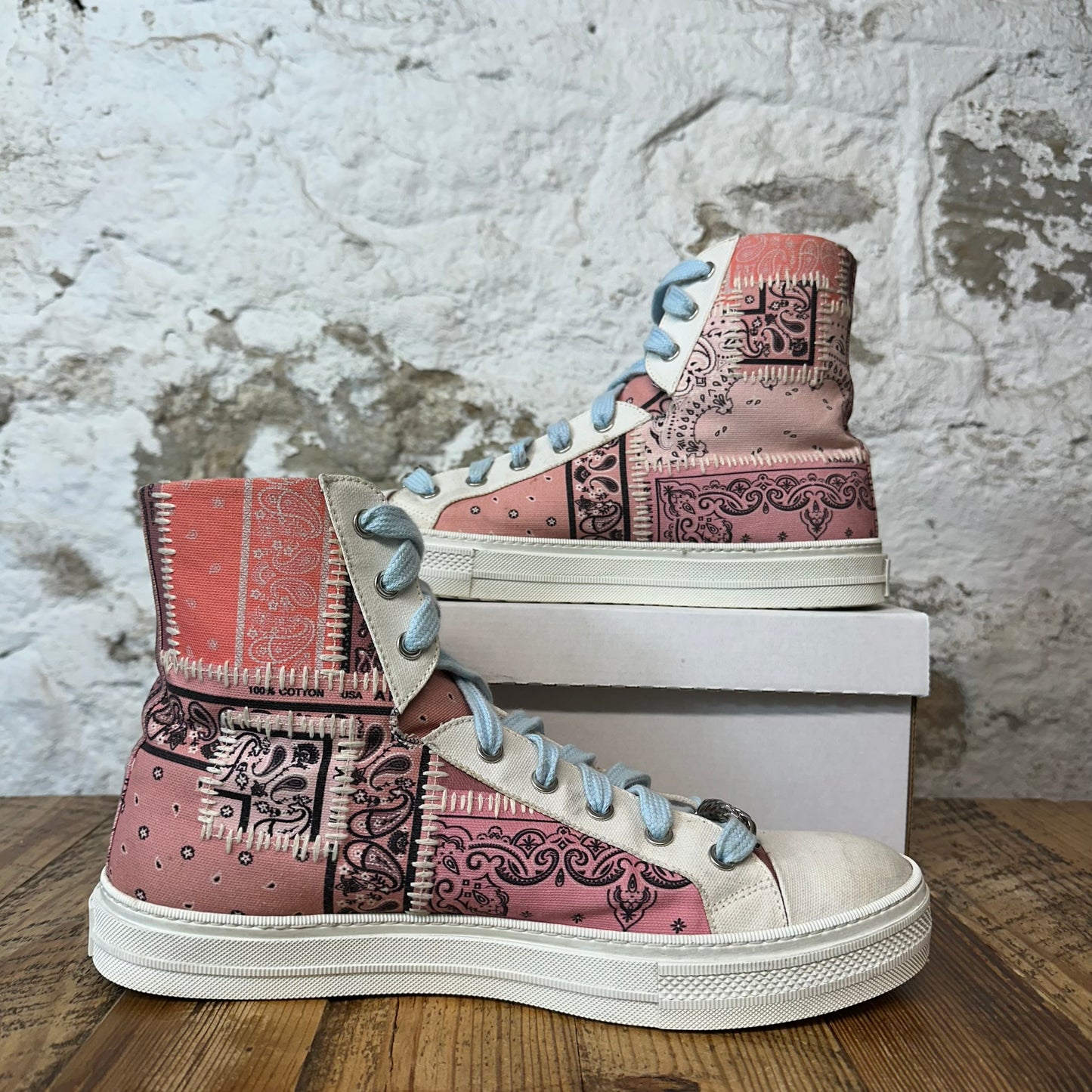 Amiri High Paisley Patchwork White Sneaker Sz 11 (44)