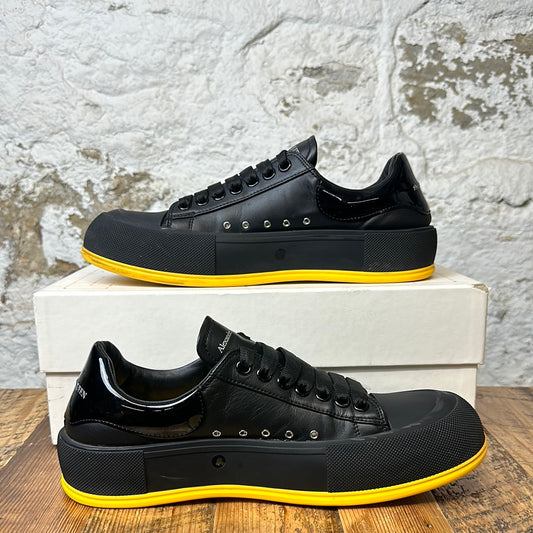 Alexander Mcqueen Nappa Joey Black Yellow Sz 11 (44)