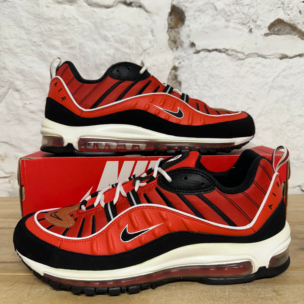 Nike Air Max 98 Habanero Red Black Sz 10.5