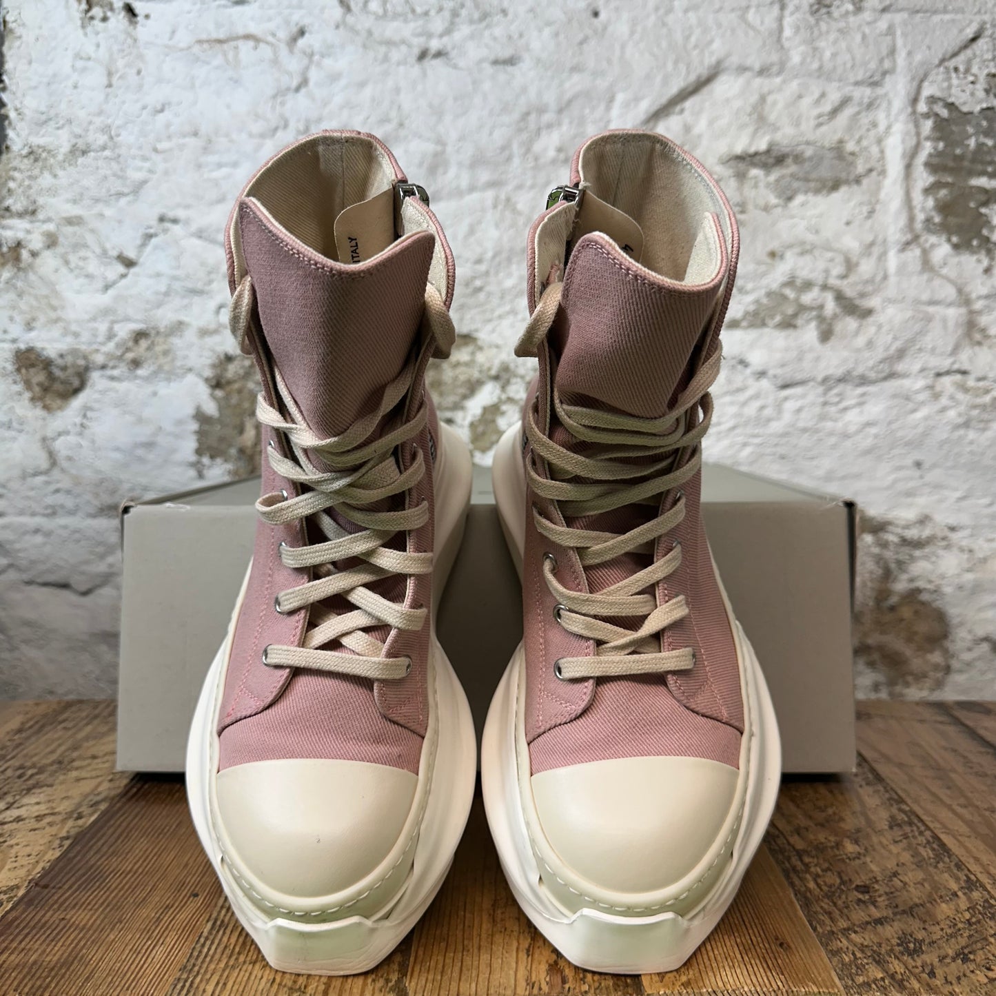 Rick Owens High Pink Canvas Abstract Sneaker Sz 6.5 (39)