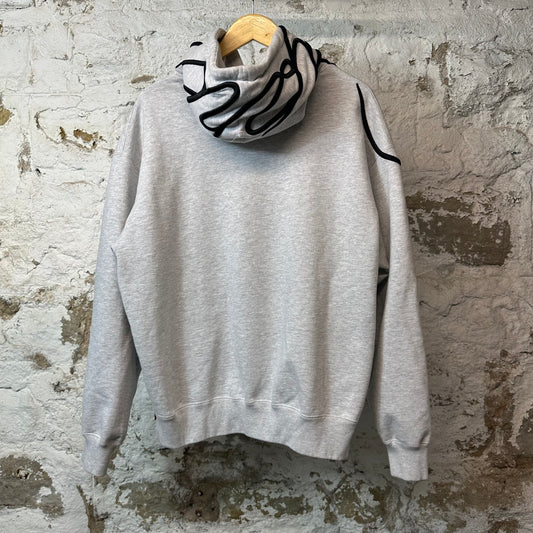 Supreme Shoulder Script Hoodie Gray Sz M