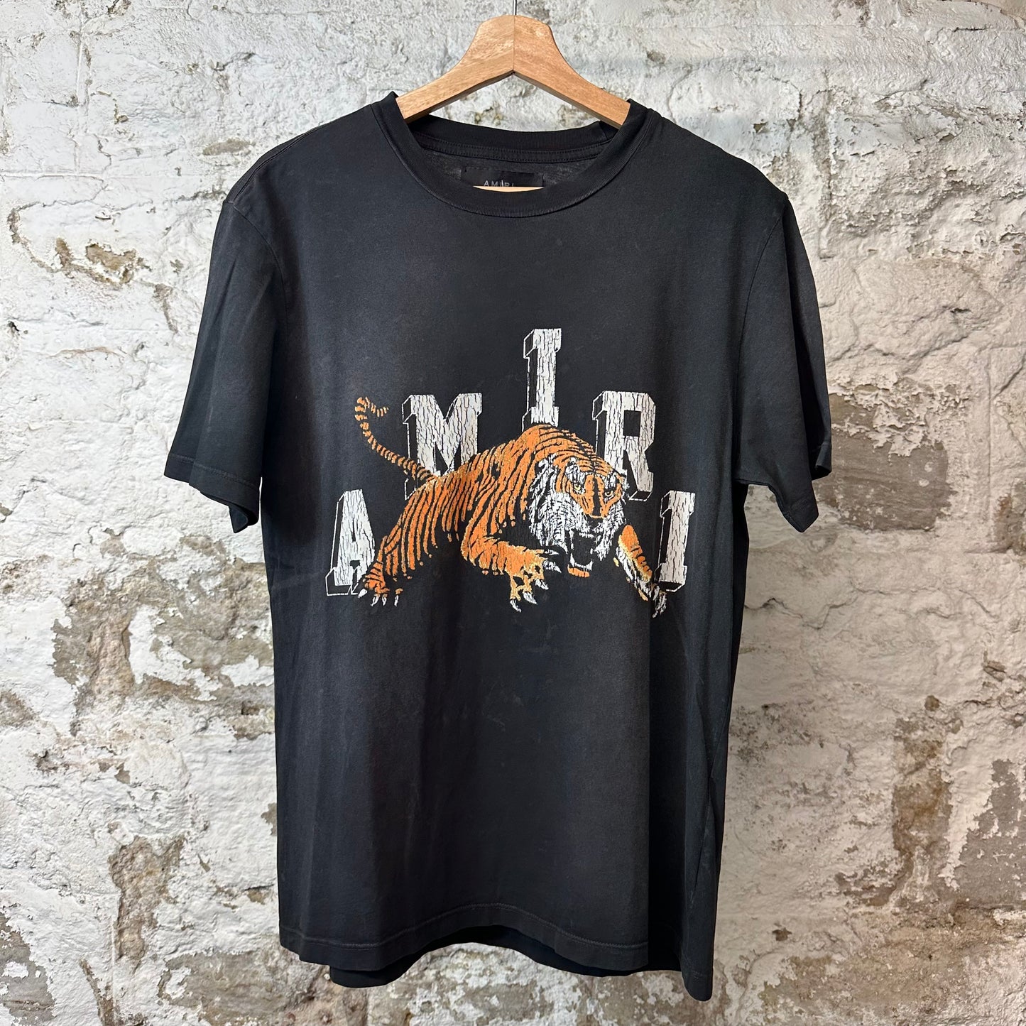 Amiri Tiger Spellout T-shirt Black Sz S