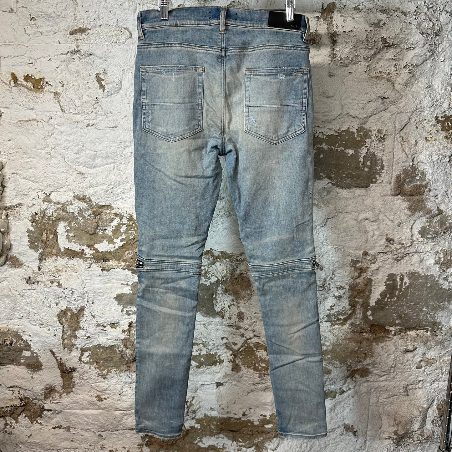 Amiri MX2 Multicolor Flannel Blue Denim Jeans Sz 31