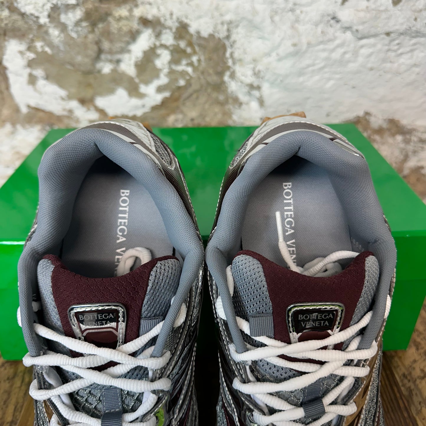 Bottega Veneta Burgundy Silver Orbit Sneaker Sz 12 (45)