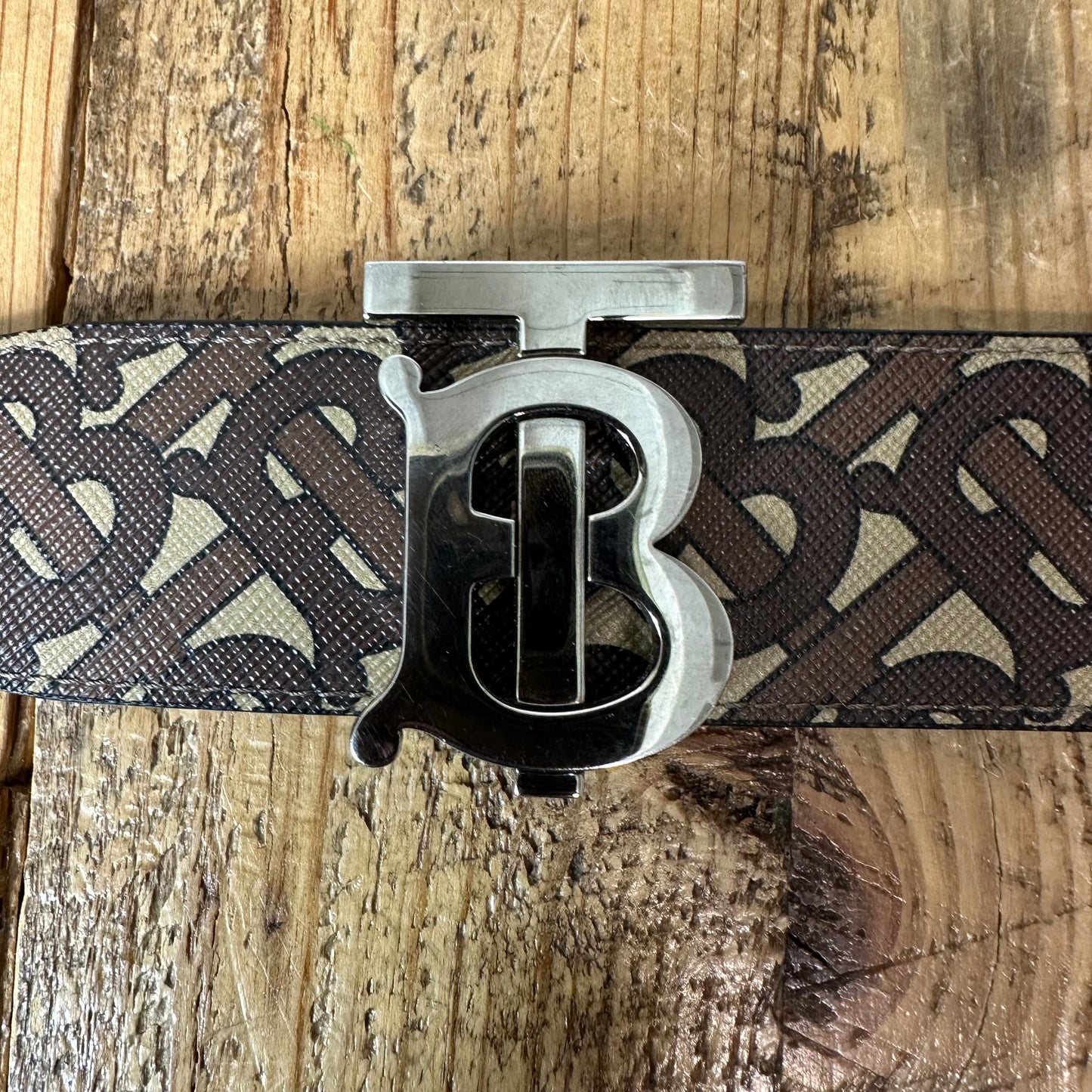 Burberry Brown TB Monogram Belt Sz (90/36)