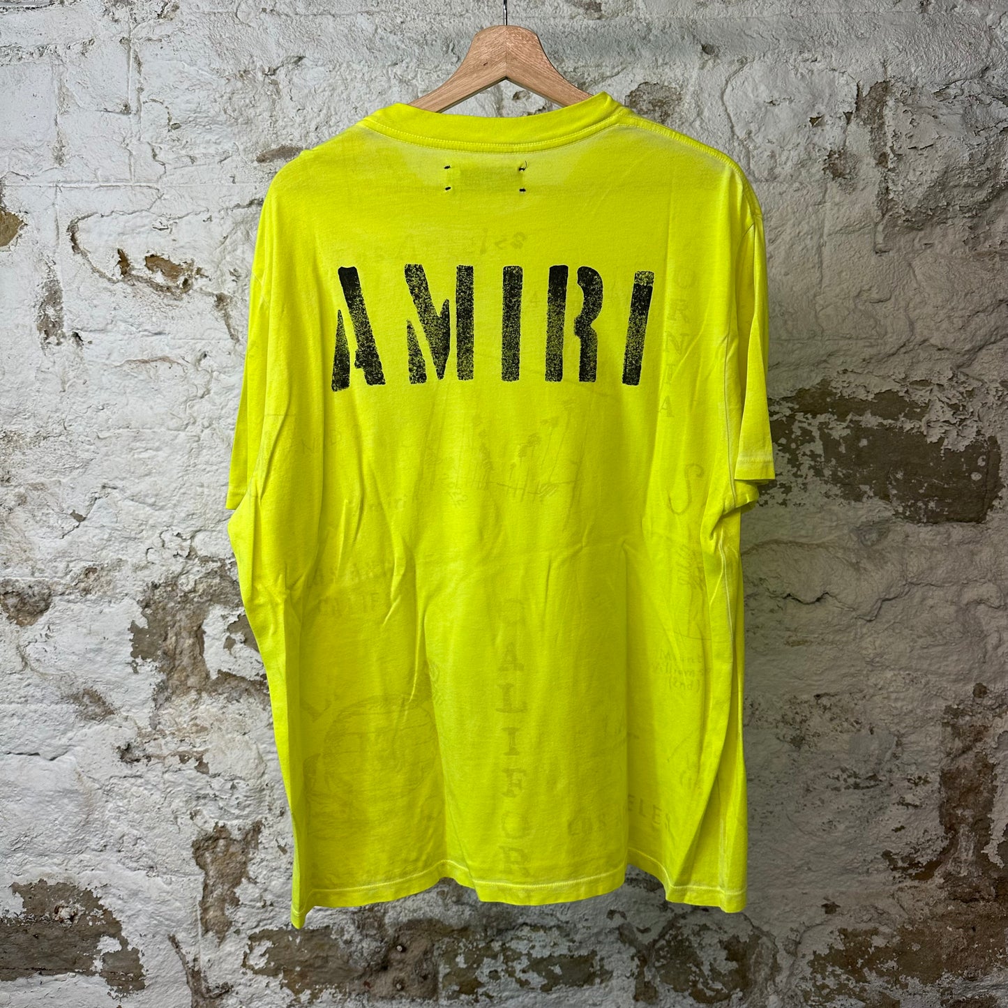 Amiri Black AM T-shirt Yellow Sz L