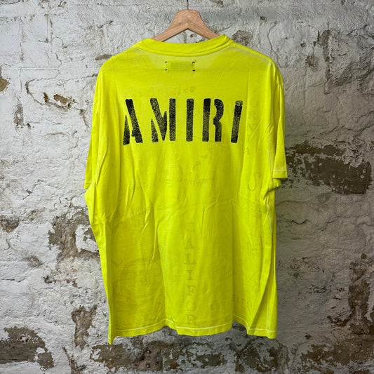 Amiri Black AM T-shirt Yellow Sz L