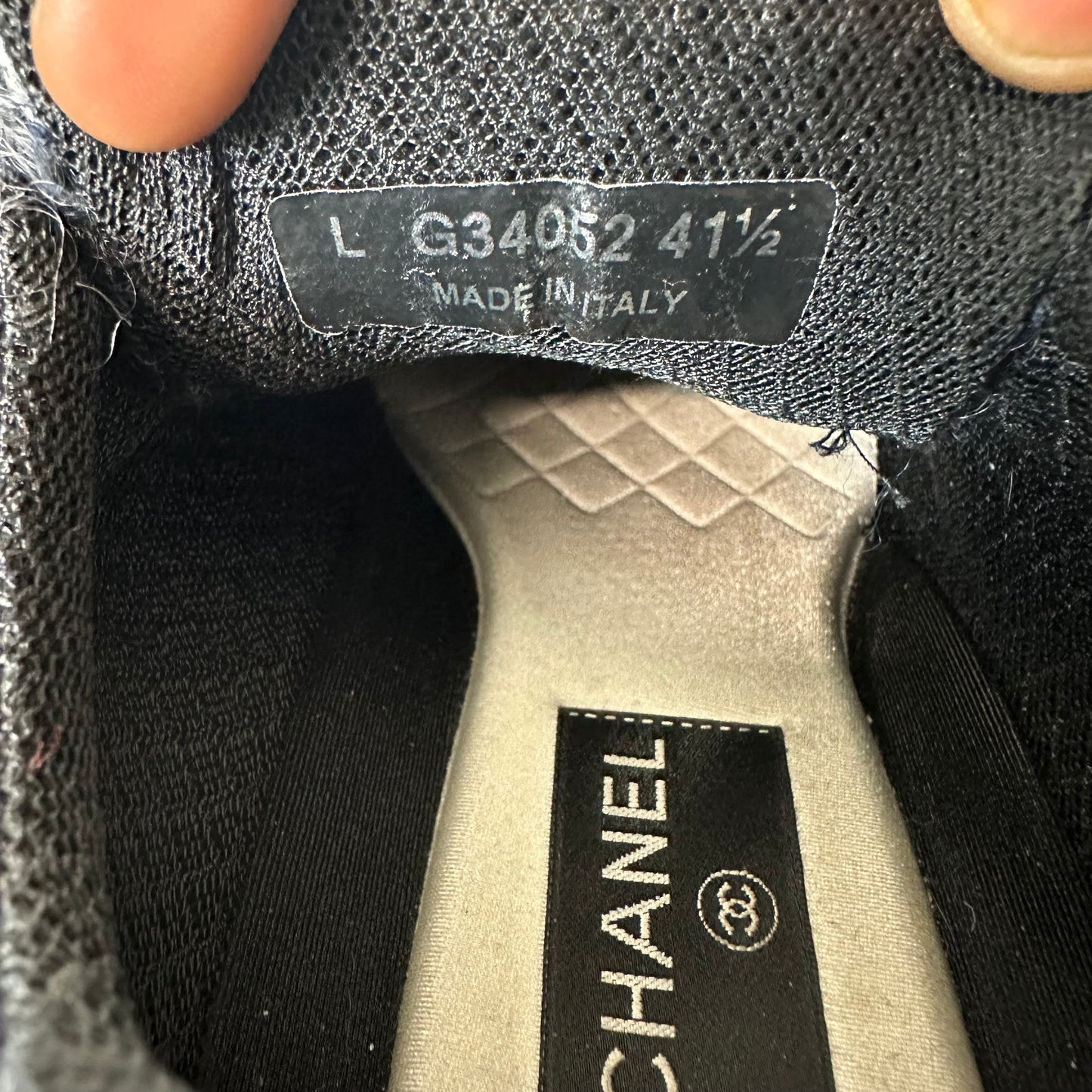 Chanel Red CC Tricolor Tweed Sneaker Sz 8.5 (41.5)