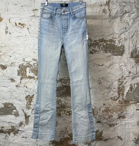 Amiri Plain Light Blue Flare Denim Jeans Sz 28