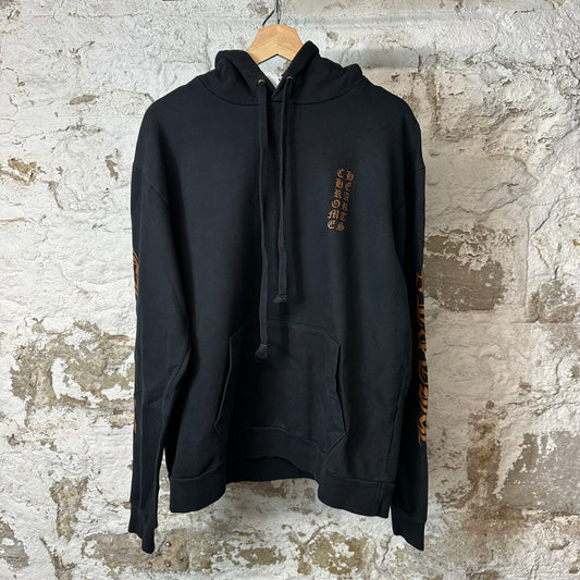 Chrome Hearts Brown Vertical Spell Hoodie Black Sz S