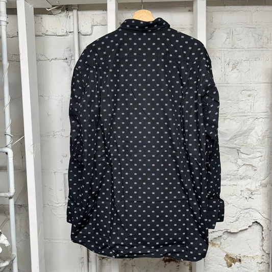 Balenciaga BB Logo Button Up Black Shirt Sz XL