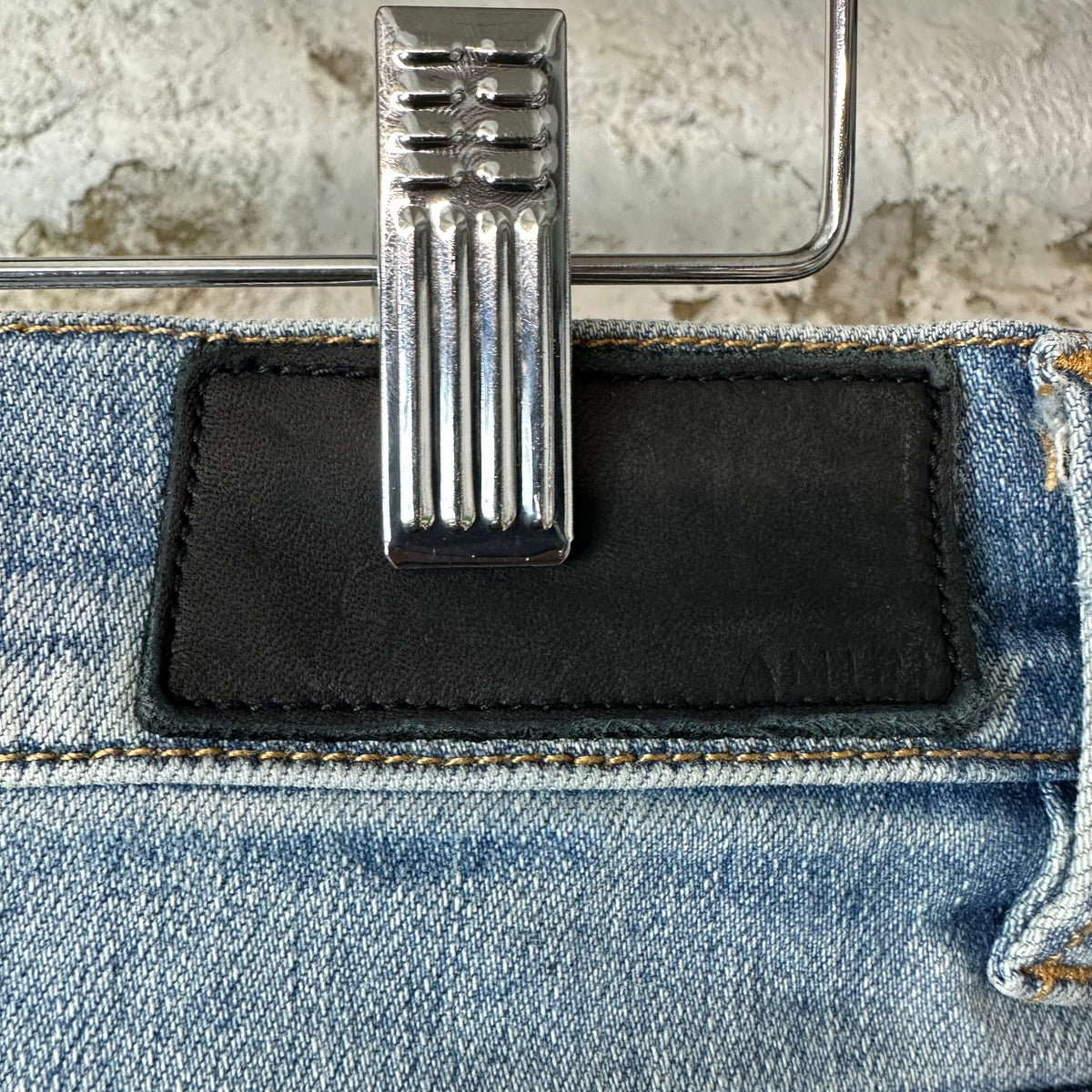 Amiri MX1 Red Navy Patch Blue Denim Jeans Sz 32