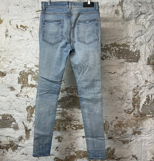 Amiri MX1 Dark Blue Paisley Blue Denim Jeans Sz 32