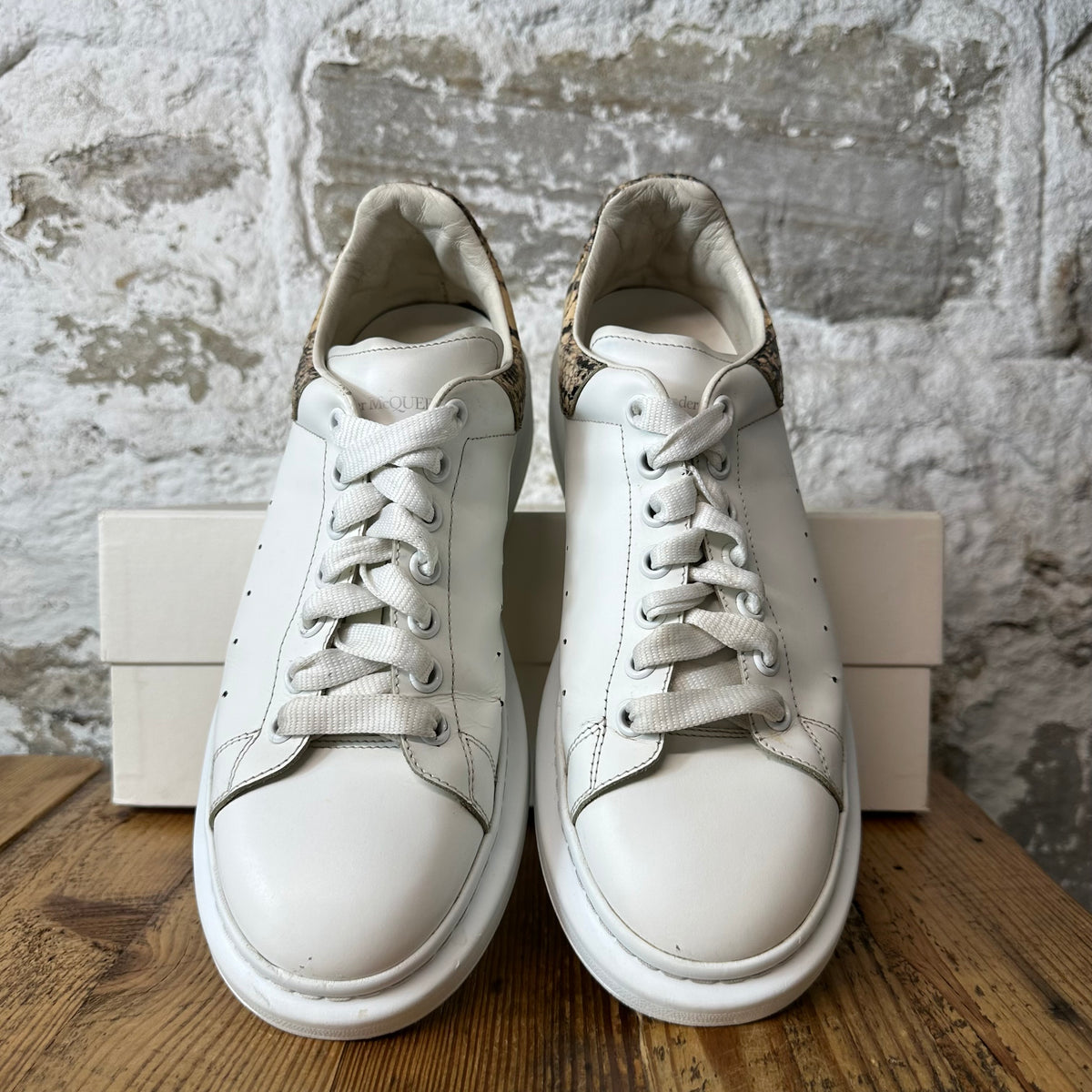 Alexander Mcqueen Snakeskin Tab White Sneaker Sz 10 (43)