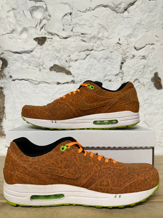 Nike Air Max 1 Orange Leopard Sz 11.5