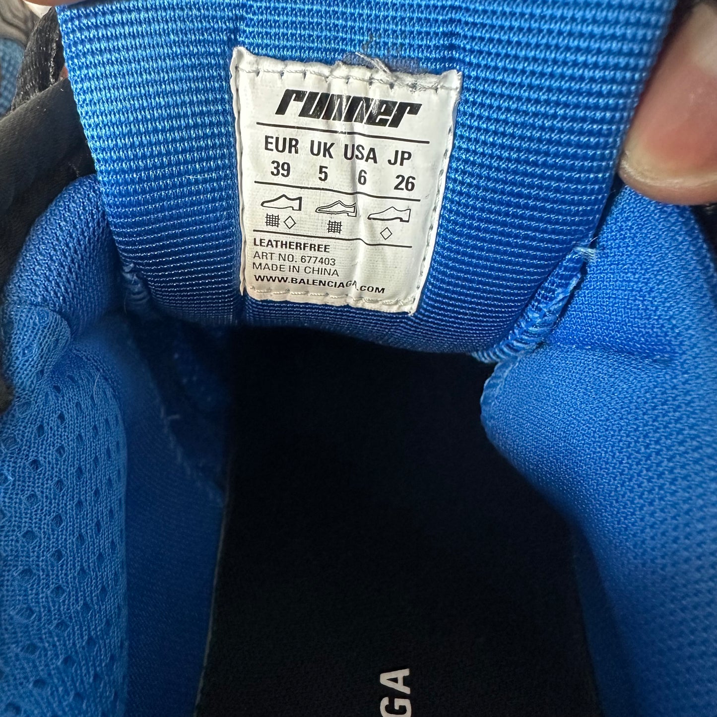 Balenciaga Runner Black Orange Blue Sneaker Sz 6.5 (39)