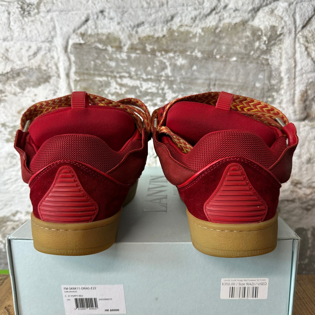 Lanvin Curb Poppy Red Sneaker Sz 9 (42)