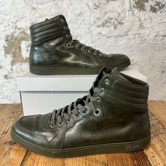 Gucci Green Monogram High Top Sneaker Sz 13 No Box