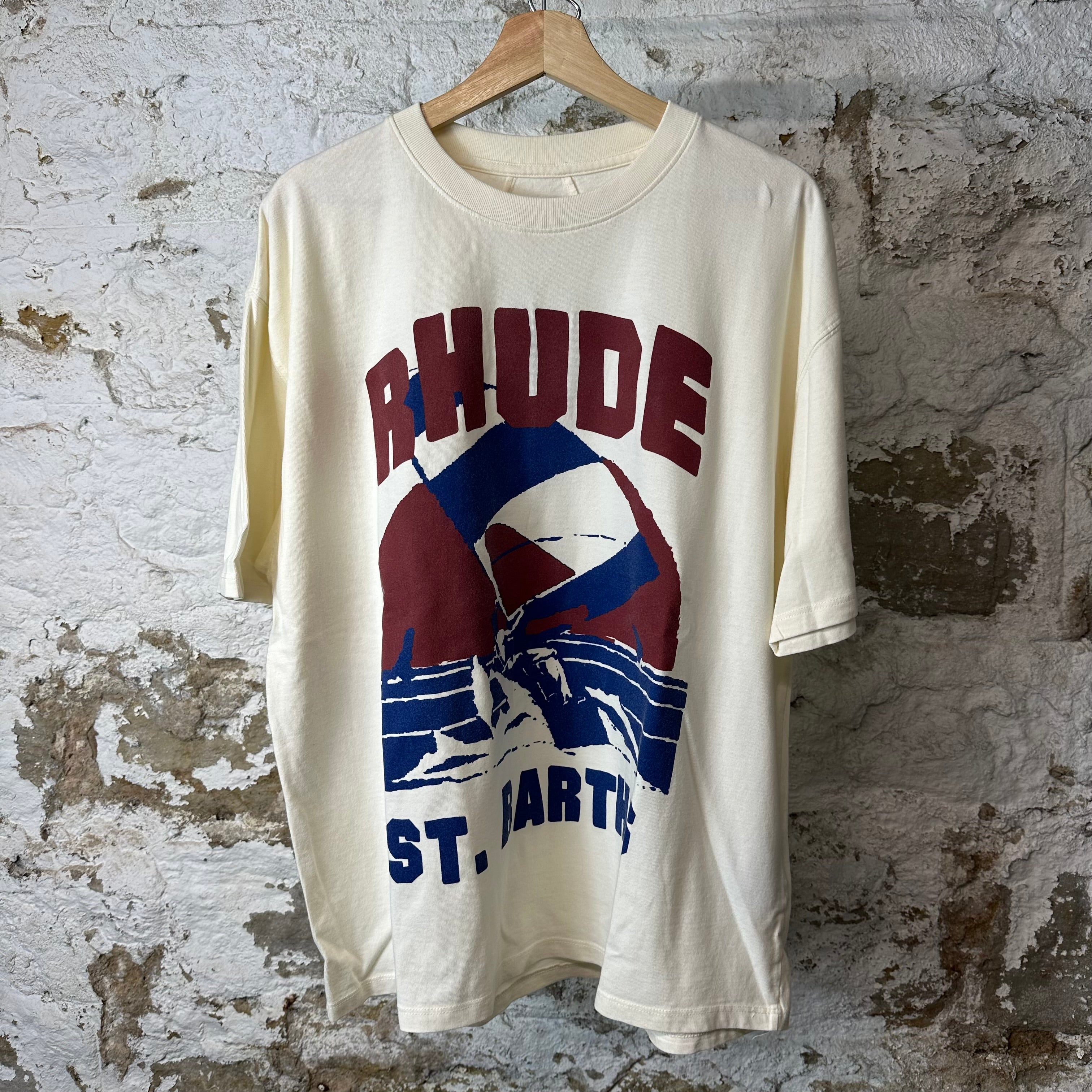 Rhude St Barths Cream T-Shirt Sz L